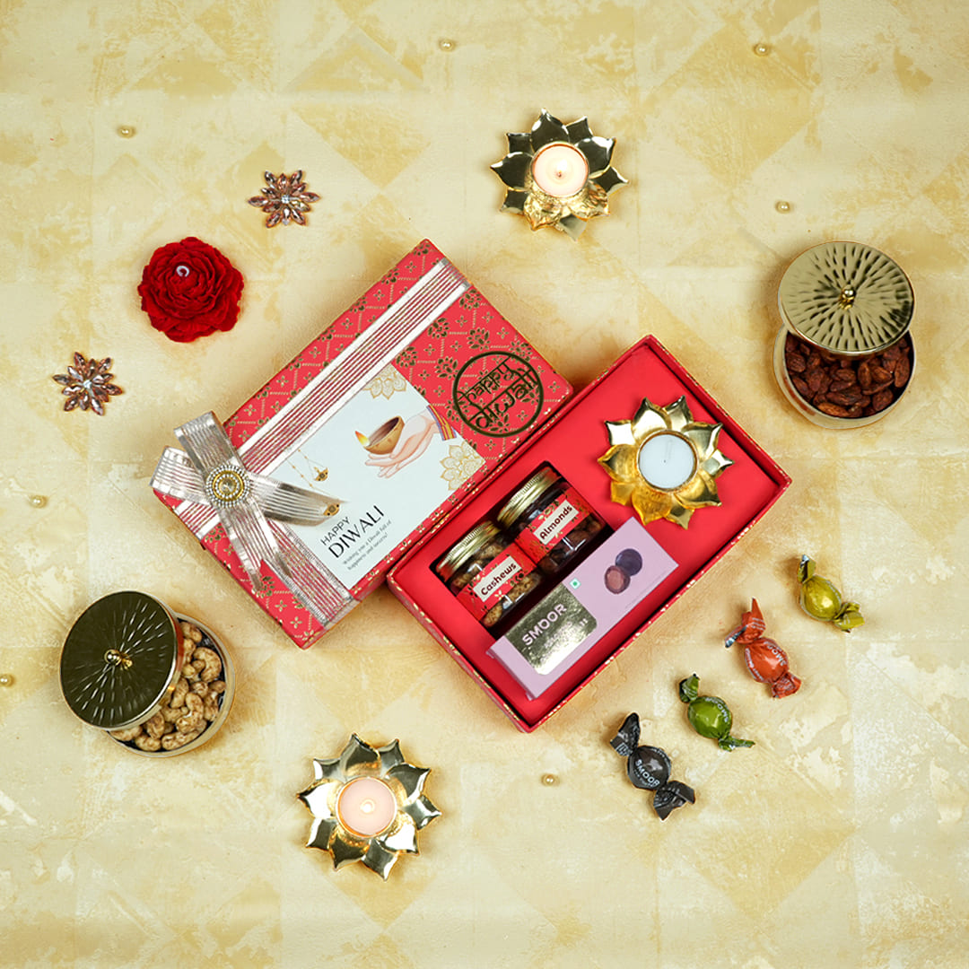Diwali Gift Hampers Online - Flavored Cashews, Almonds, Chocolates